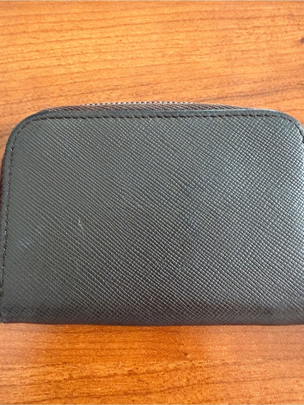 Prada Unisex Small Black Saffiano Zip Key and Card Holder with Metal Logo - Picture 4 of 14